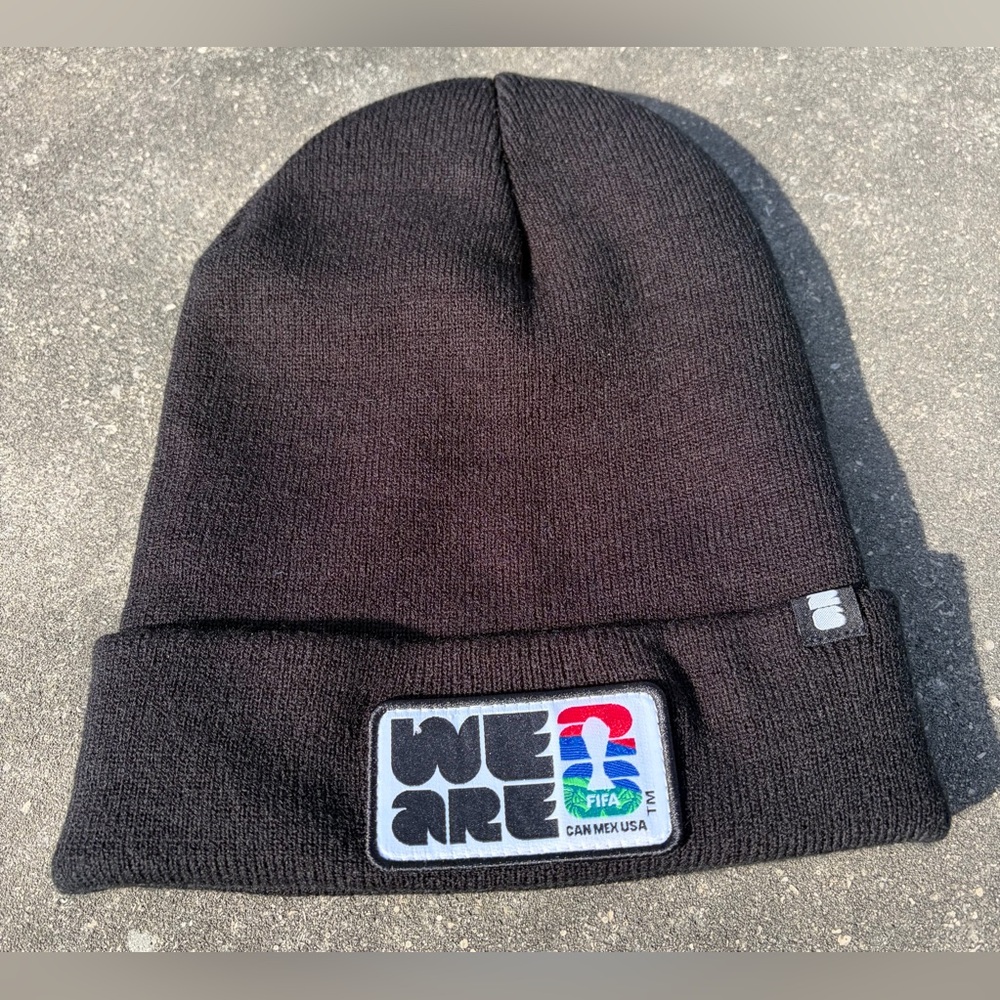 FIFA official “we are” black beanie hat – NWOT